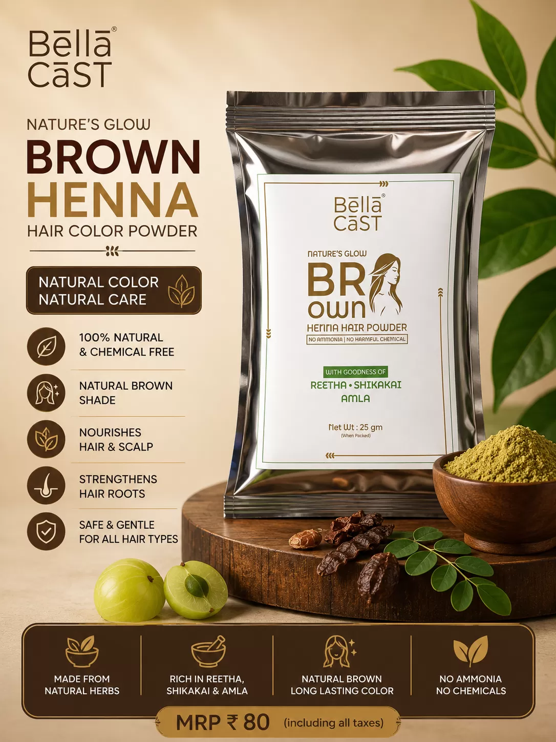 Brown Henna Hair Color