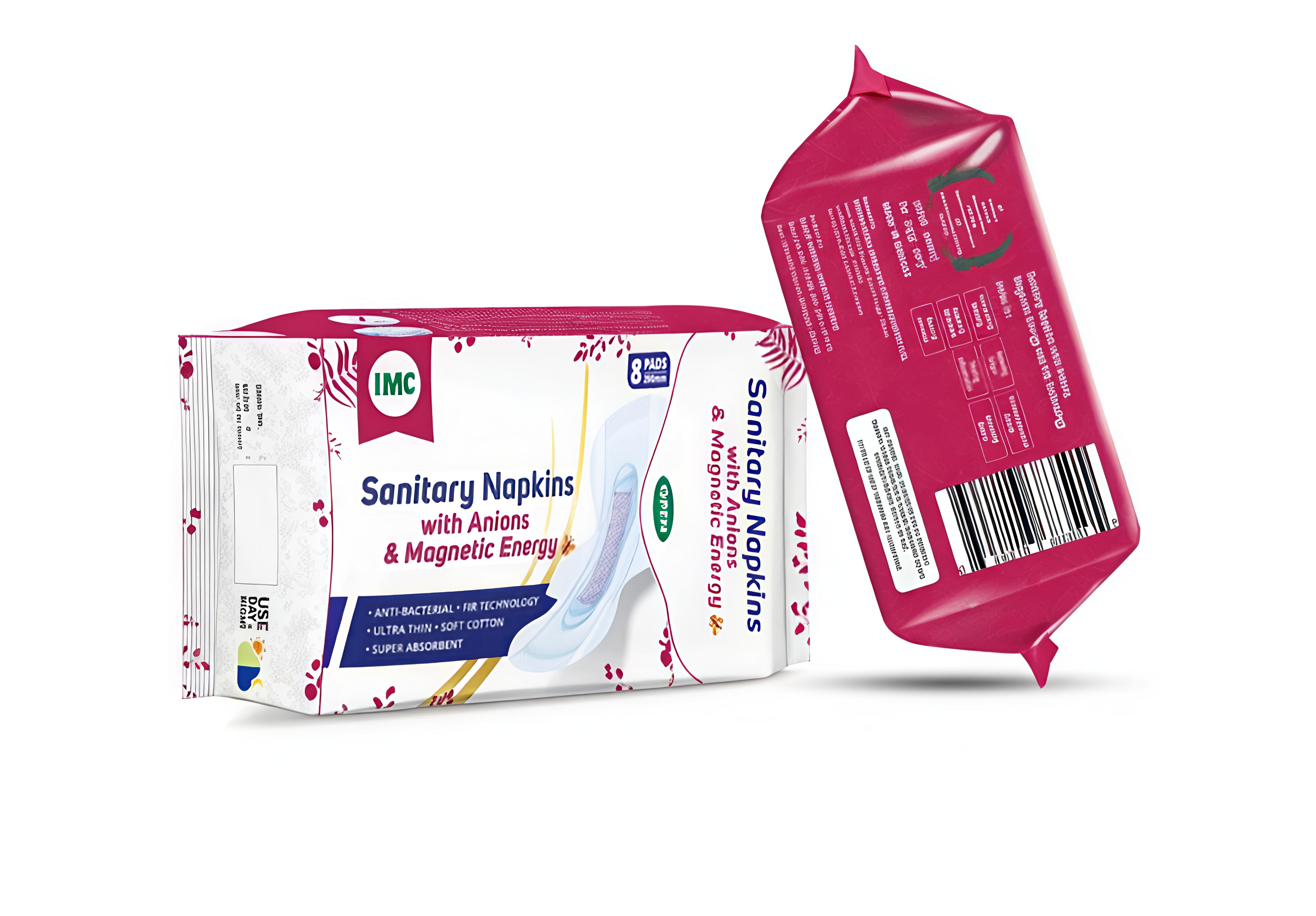 Sanitary Napkins With Anions & Magnetic Energy